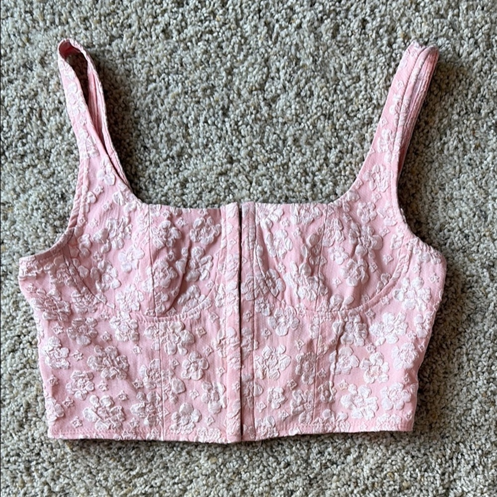 Wild Fable Pink Sleeveless Bustier Crop Tank Top